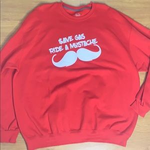 Red and White Sweat Shirt Size 2XL Funny Graphic